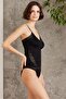 Combed Cotton Athlete Panties Women's Underwear Set - 379 Black - 2