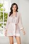 Satin 3-Piece Women's Dressing Gown Set - 2475 Powder - 2