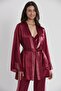 Velvet Satin Women's Pajama Set 3 Pieces - 2040