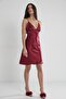 Satin Lace Women's Nightgown - 603 Claret Red - 2