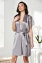 Satin Lace Nightgown and Dressing Gown Set - 4438