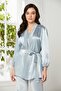 Velvet Satin 3-Piece Women's Pajama Set - 2050 Mist - 2