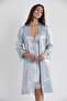 Satin Lace Women's Nightgown and Dressing Gown Set - 4075 Mist - 3