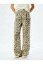 Leopard Pants High Waist Wide Leg Viscose Fabric - 3