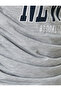 College Print T-Shirt , Wrap Neckline, Ruched Detail, Slim Fit , Viscose Blend - 6