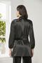 Velvet Satin 3-Piece Women's Pajama Set - 2050 Black - 4