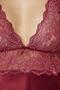Satin Lace Women's Nightgown - 905 Claret Red - 3