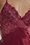 Satin Lace Women's Nightgown - 608 Burgundy - 2