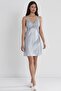 Satin Lace Women's Nightgown - 605 Mist - 2