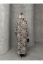 Leopard Print Side Slit Oversize Dress Brown 9262-E - 5