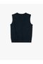 V-Neck Sleeveless Cotton Basic Sweater - 2