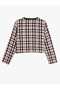 Tweed Jacket Long Sleeve Round Neck with Button and Pocket Detail - 2