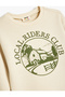 Oversize Sweatshirt Nature Print Detail Crew Neck Long Sleeve - 3