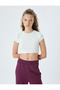 Crop Sports T-Shirt Crew Neck Short Sleeve Slim Fit Camisole - 3