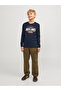 Jjelogo Tee Ls O-Neck 2 Col Noos Jnr 12258880   Navy Blazer - 3