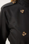 Women's Black Double-Breasted Neckline Belted Transitional Trench Coat DD01345 - 7