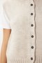 Women's Beige Crew Neck Buttoned Knitwear Vest Us00947 - 4