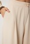 Women's Cream Pocketed Woven Palazzo Trousers Ul00052 - 5