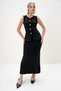 Women's Black Gold Button Detailed Long Knitwear Vest and Skirt Set Alc-X13029 - 2