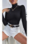 3-Piece Black White Beige Cotton Turtleneck Slimfit High-Neck Sweater - 3