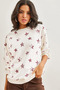 Women's Star Burgundy Basic Soft Textured Casual Sweatshirt Swt-19000457