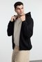 Black Fl Men's Regular Hooded Plain Knitwear Cardigan Tmnaw20Hi0066 - 2