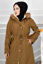 Ayla Tunnel Arched Hijab Coat Brown - 2