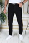 Black Slim Fit Lycra Men's Jeans Slim Fit Stretchy Jeans Normal Waist Phantom Jeans