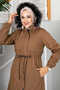 Eflin Hooded Hijab Coat Brown - 2