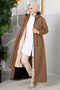 Eflin Hooded Hijab Coat Brown - 4