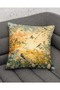 4-Piece Digital Printed Throw Pillow Cover with Nature Themed Bird and Flower Pattern Yellow and Blue Color - 2