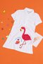 Girl's White Polo Neck Short Sleeve Knitted Dress 50283331 -Vr013