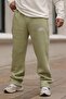 Men's Baggy Loose Fit 3 Thread Raised Green Premium Sweatpants Mz9070 - 2