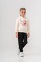 Happy Girl Printed Hooded Girl's Top and Bottom Tracksuit Set - 3