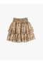 Skirt with Ruffles, Tiered Waist, Elastic Waist, Twist Detail - 2