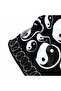 وشاح قطني بتصميم Ying Yang باللون الأسود - 2