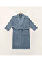 Likya Blue Dowry Bathrobe Set - 100% Cotton, Set of 2, 1 Bathrobe and 1 Towel 1051a - 6