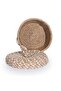 Handmade cotton natural beige wicker decorative basket with lid 15cm 9034 - 2