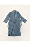Likya Blue Dowry Bathrobe Set - 100% Cotton, Set of 2, 1 Bathrobe and 1 Towel 1051a - 7