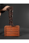 Roman Buckle Detailed Above Knee Bitter Brown Suede Suede 10 cm Women's Boots, Heeled Boots - 2