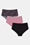 High Waist Lost in the Space 3-piece Colorful Slip Panties Set