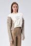 Crew Neck Knitwear Detailed Gigi Sweatshirt - Beige - 5