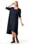 Long Sleeve September Autumn and Winter Authentic Midi Length Combed Cotton Viscose Dress Navy Blue Lcvt - 5