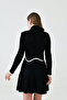 Asymmetrical Cut Turtleneck Long Sleeve Black Crop Knitwear Sweater 137 - 3