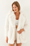 Women's Ecru Premium Faux Long Fur Jacket 2461 60251923 - 6