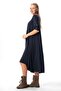 Long Sleeve September Autumn and Winter Authentic Midi Length Combed Cotton Viscose Dress Navy Blue Lcvt - 4