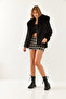 Women's Black Collared Lined Premium Fur Mbms037 60501037 - 4