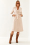 Women's Cream Belted Cashmere Coat 2353 60351083
