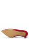 Women's Genuine Leather Red Heeled Shoes - 3