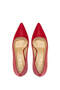 Women's Genuine Leather Red Heeled Shoes - 5